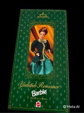 1996 Hallmark Special Edition "Yuletide Romance" Barbie in Green Holiday Gown
